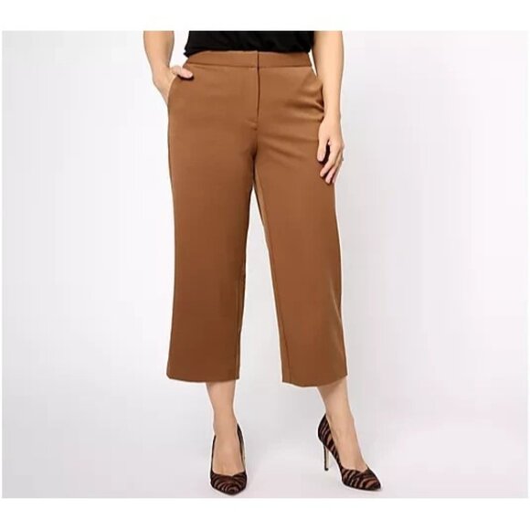 Tailored by Susan Graver Reg Bi-Stretch Culottes Toffee Reg 14 A615697 - Picture 1 of 2